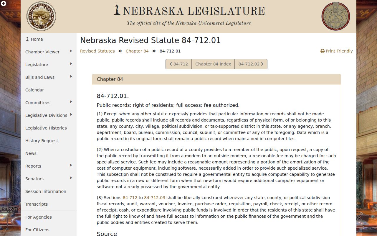 Nemaha County arrest history public record definition
