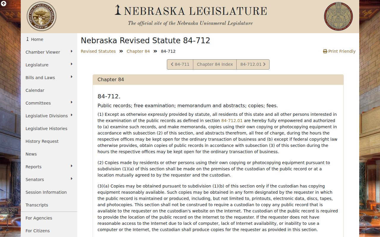 Nemaha County arrest records public access statute