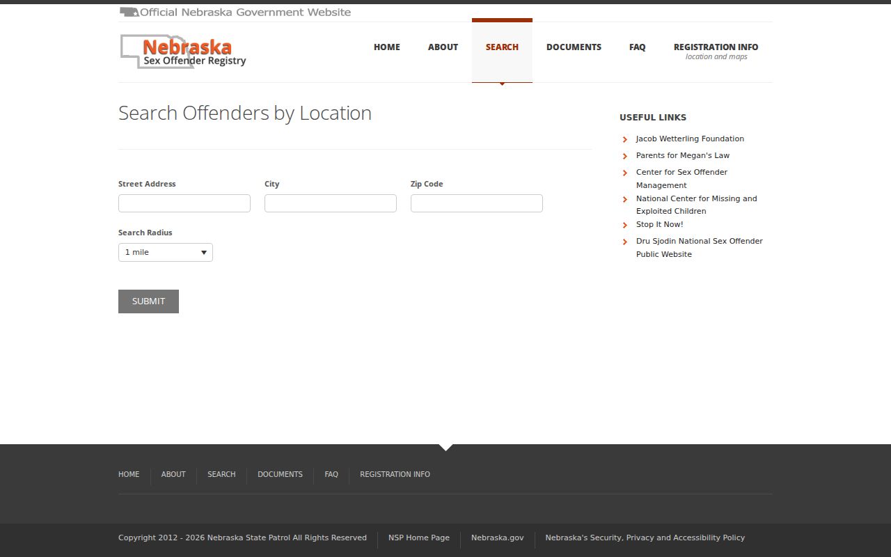 Nemaha County sex offender registry location and radius search