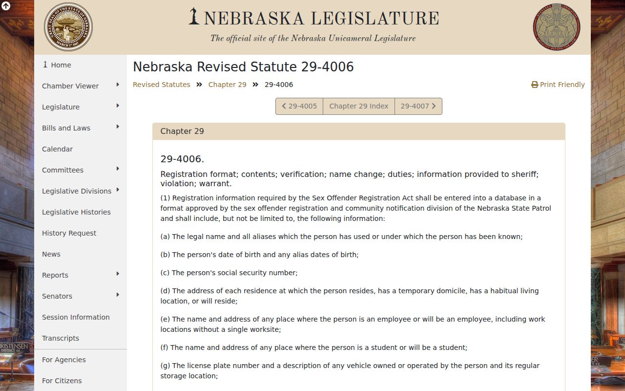 Nebraska verification law for Nemaha County registry records